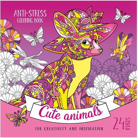 Kolorowanka antystresowa 200x200 12 kartek BR Cute animals