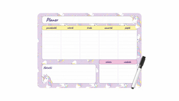 Planer magnetyczny tygodniowy z markerem Unicorn