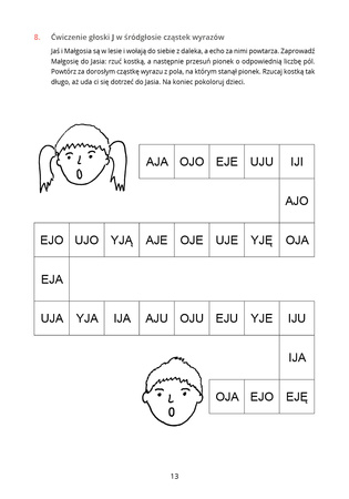 Ćwiczenia wprowadzające i utrwalające głoski J L