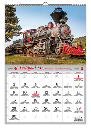 Kalendarz 2026 ścienny Parowozy A3 VD19