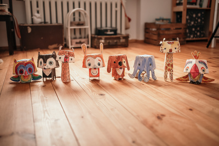 Sowa cube head złóż i pokoloruj