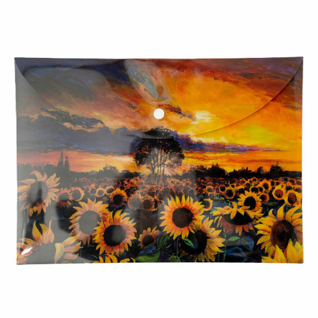 Paczka Teczka A4 kopertowa PP Słoneczniki 5 szt.