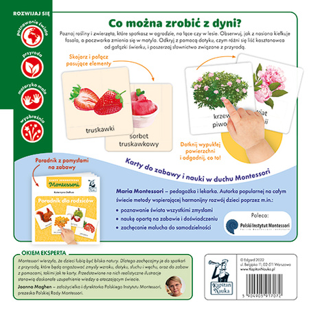Karty sensoryczne Montessori Przyroda Kapitan Nauka