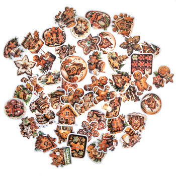 Naklejki winylowe świąteczne Gingerbread 4-6 cm 50szt.