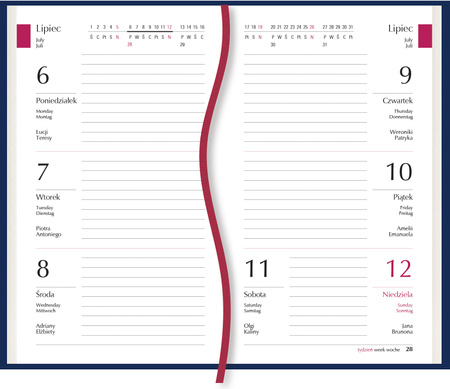 Terminarz 2026 Koliber tygodniowy pomarańczowy