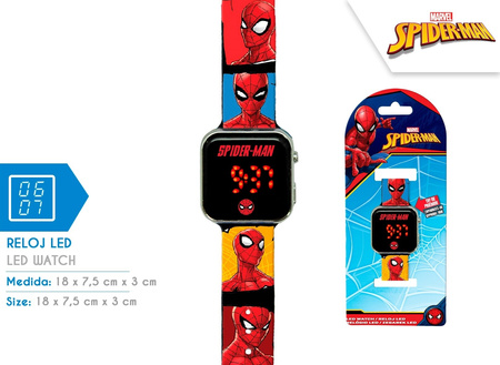 Zegarek LED z kalendarzem Spiderman SPD4903