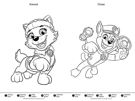 Nowe przygody piesków. Psi Patrol. Numerkowe kolorowanki