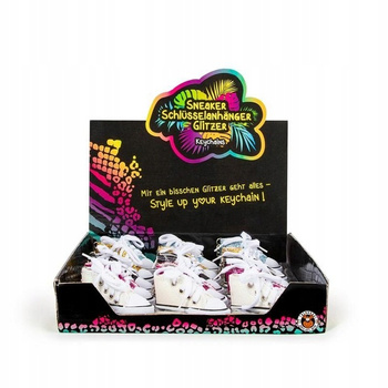 Brelok do kluczy trampek z brokatem 1 szt. mix