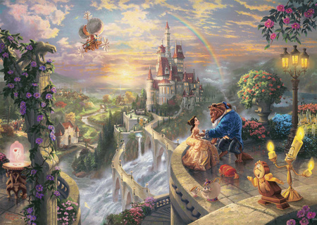 Puzzle 1000 PQ T. Kinkade Piękna i Bestia Miłość Disney 106299