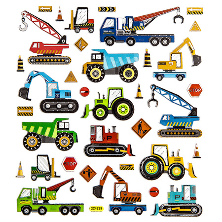Naklejki Pojazdy Budowlane 35 szt.