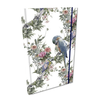 Notes A5 kratka z gumką Soft Touch Boho Papugi