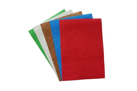 Zestaw pianka dekoracyjna z brokatem A4 5 kolorów