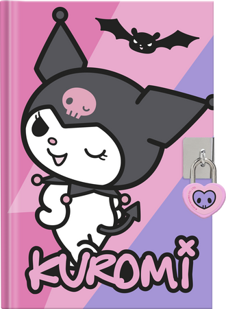 Zestaw 3w1 pamiętnik długopisy naklejki Kuromi KU00023