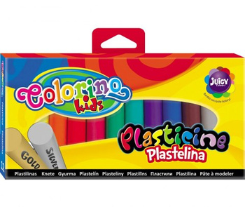 Plastelina Colorino Kids 12 kolorów złota srebrna
