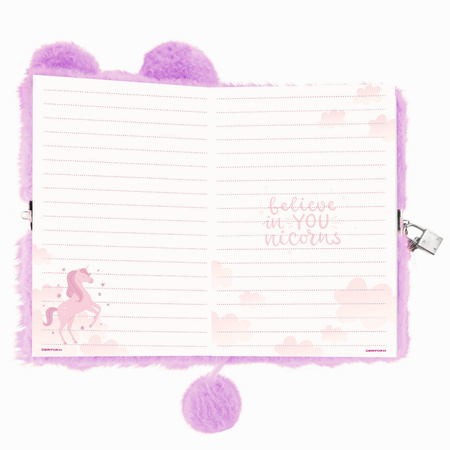 Pamiętnik pluszowy z kłódką Unicorn