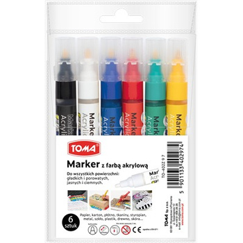 Marker akrylowy 6 kolorów