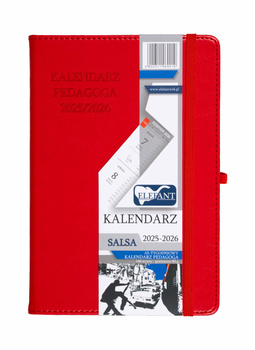 Kalendarz Pedagoga 2025/2026 Salsa A5 tygodniowy czerwony