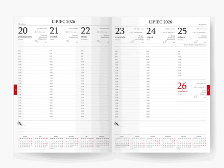 Kalendarz 2026 Jazz A4 tygodniowy granatowy