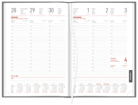 Kalendarz 2026 Aluminium Standard A4 tygodniowy srebny