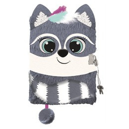 Pamiętnik A5 Włochacz z kłódką 3D Racoon 96 k.