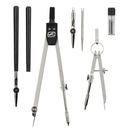 Cyrkiel szkolny czarny Herlitz 7 elementów