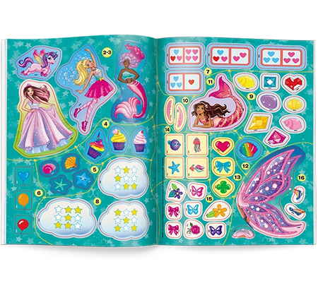 Mattel Barbie Dreamtopia 100 brokatowych naklejek NB-1402