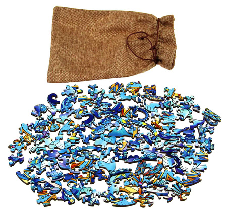 Puzzle 106 drewniane kolorowe Meduza