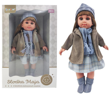 Lalka słodka Maja w szarym sweterku