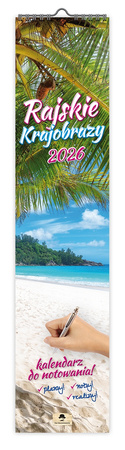 Kalendarz 2026 ścienny paskowy wąski Rajskie krajobrazy KPW V5