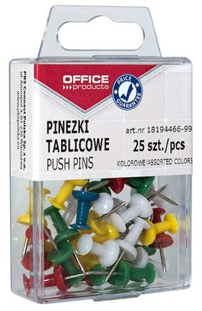 Pinezki beczułki kolorowe w pudełku office products