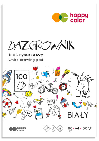 Blok rysunkowy Bazgrownik A4 100 ark. 80g Happy Color