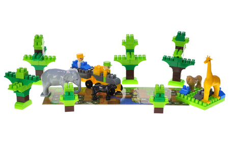 Klocki konstrukcyjne Block&Steps Przygody na Safari + Gra planszowa 3w1