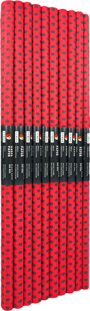 Paczka Bibuła marszczona 50x200 kropki czarne na czerwonym 10 rolek