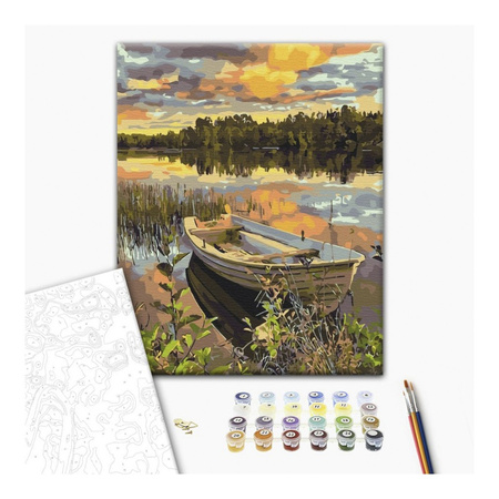 Malowanie po numerach BRUSHME 40x50cm Łódź w powodzi