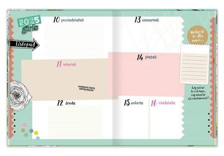 Kalendarz 2025/2026 A5 szkolny Girls