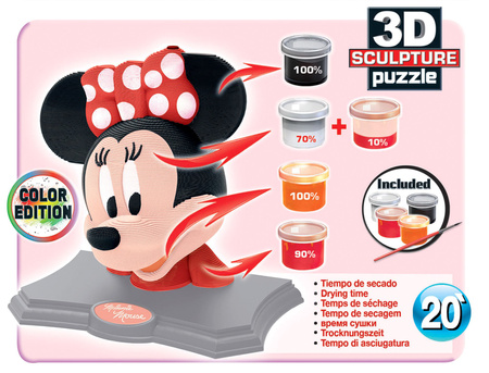 Puzzle 160 3D Minnie rzeźba do pomalowania 109538
