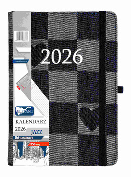 Kalendarz 2026 Jazz B6 dzienny jeans-serca