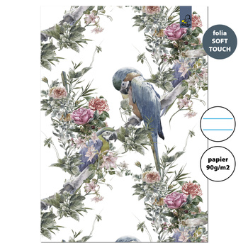 Zeszyt A4 32 kartki w linie 90g Boho papugi