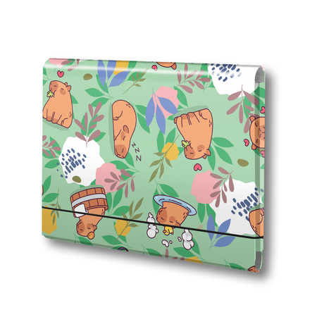 TECZKA ŁAMANA A4 NA GUMKĘ T 0120 KAPIBARA ŁĄKA FOLIA MAT NIERYSUJĄCA