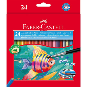 Kredki akwarelowe z pędzelkiem Rybka Faber-Castell 24 kolory