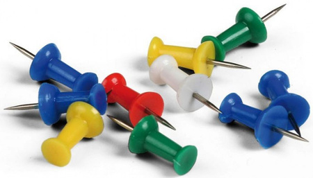 Pinezki beczułki kolorowe w pudełku office products