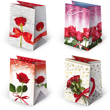 Torebki ozdobne TT5-22 Czerwone Róże 10 sztuk