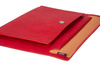 Teczka A4 z kieszonką nubuk czerwona