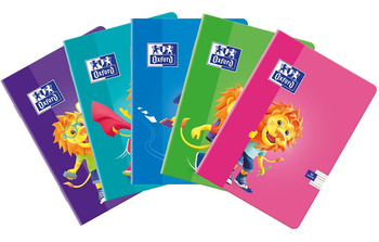 Zeszyt 5 32k 3-linia kolorowa Oxford lion mix pakiet 10 szt.