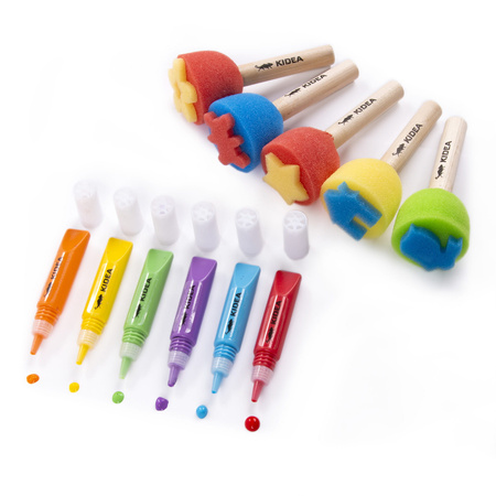 Zestaw farb i stempli A Kidea 11 elementów