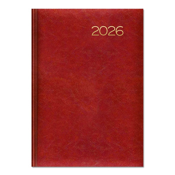 Kalendarz 2026 książkowy A5 dzienny czerwony SK2