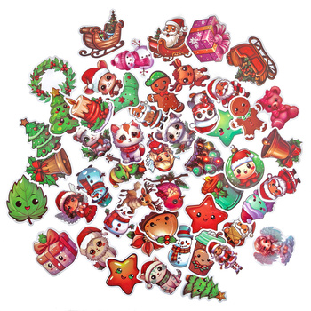 Naklejki winylowe świąteczne cartoon 4-6cm 50szt.