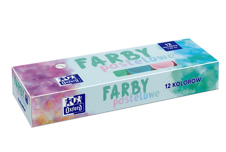 Farby plakatowe pastelowe Oxford 12 kolorów 20ml