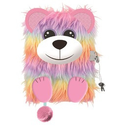 Pamiętnik A5 Włochacz z kłódką 3D My Little Friend Rainbow Bear 96 k.