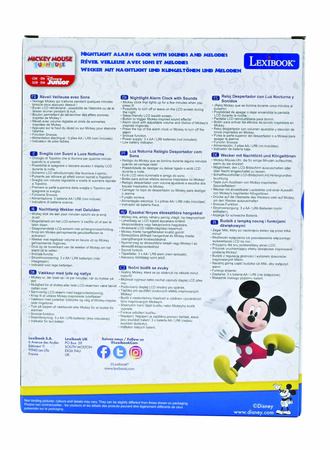 Budzik z lampką nocną i efektami dźwiękowymi Mickey Lexibook RL800MCH